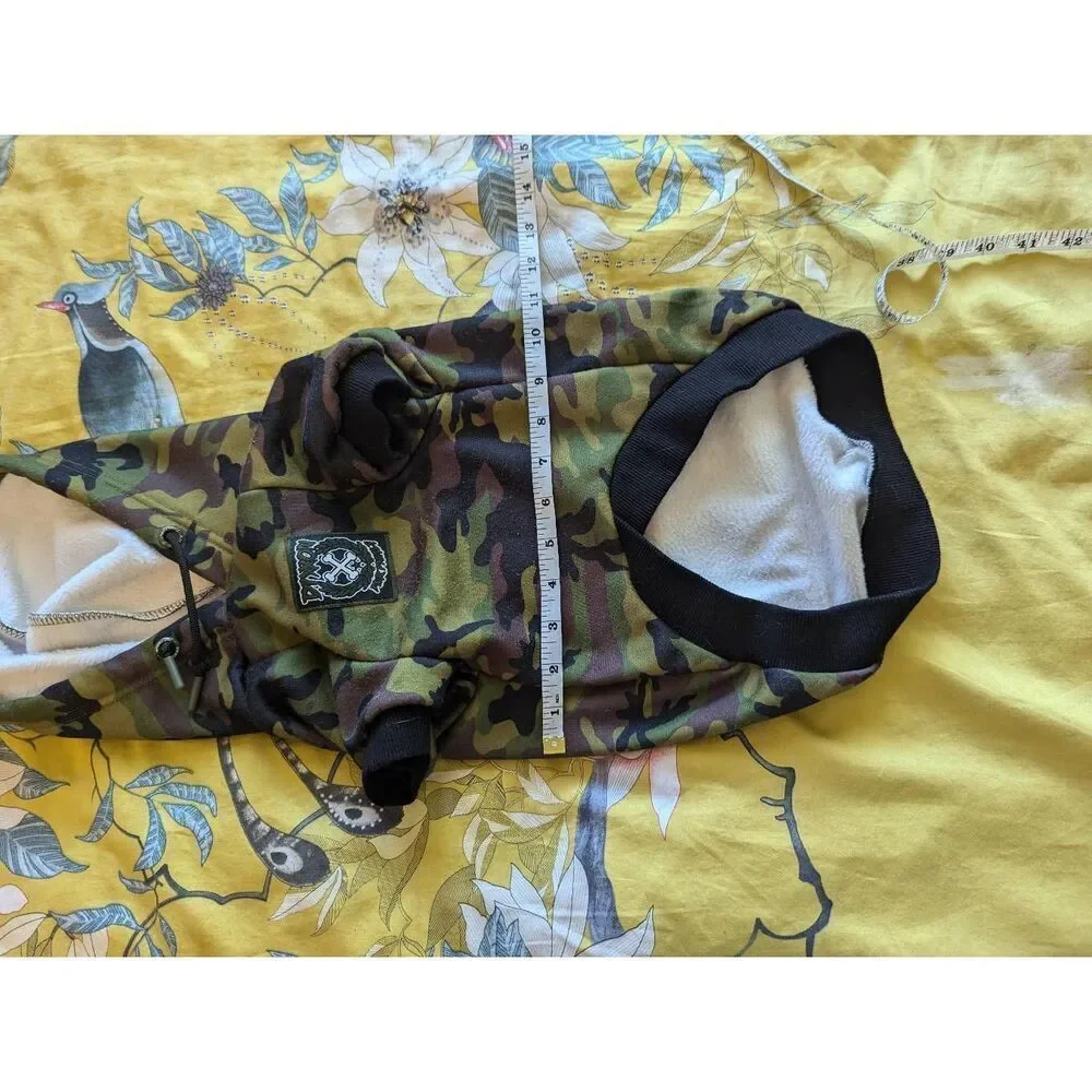 Dixxon Camo Camouflage Dog Hoodie Sweatshirt Clothing with Pocket